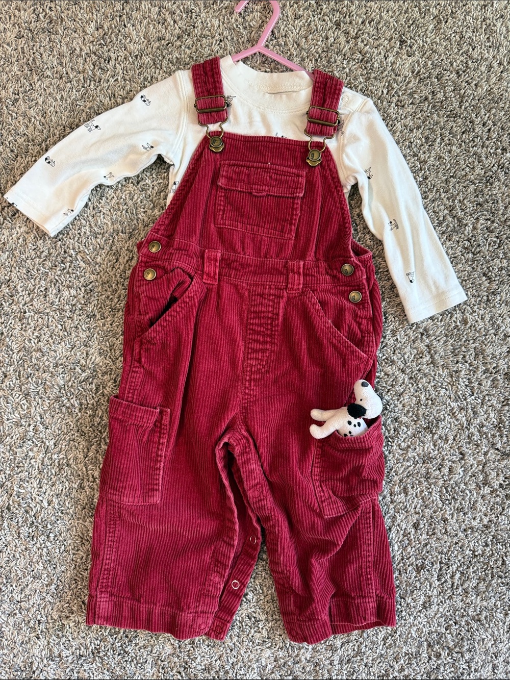 Gymboree Pocket Pals Toddler Red Corduroy Overalls